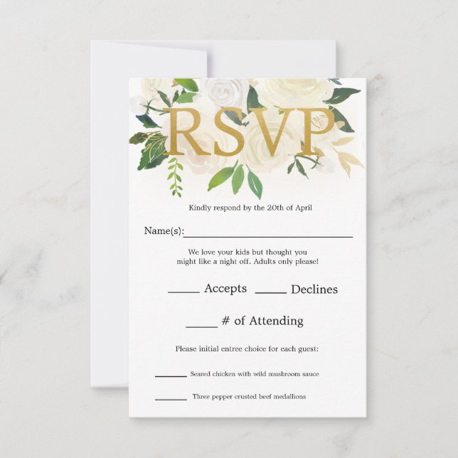 Golden Love RSVP Card (Front)