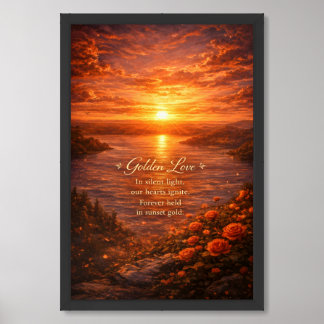 Golden Love Sunset Framed Art