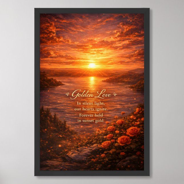Golden Love Sunset Framed Art (Framed Front)