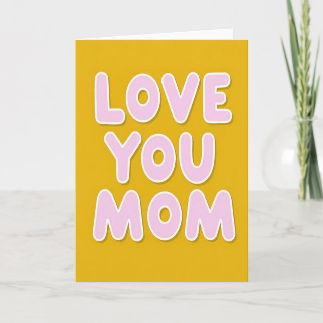 Golden Love You Mom Card (Front)