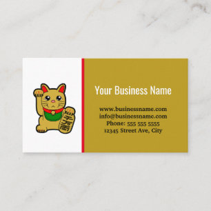 Golden Lucky Cat Merchant's Shop Business Card