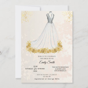 Golden Luxury Elegant Glam Bridal Shower Invitation