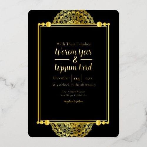 Golden luxury invitation card design godl foil