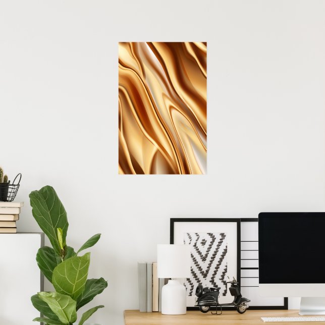 Golden luxury pattern with metallic luster poster (Home Office)