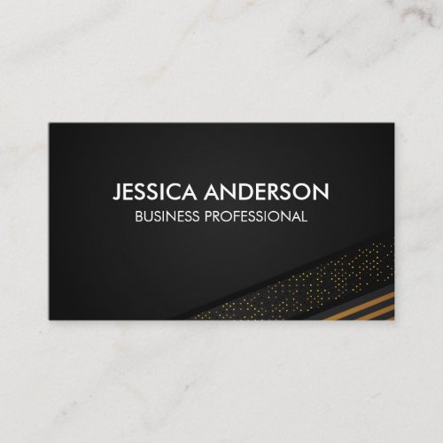 Golden Luxury Striped and Speckled Background Business Card