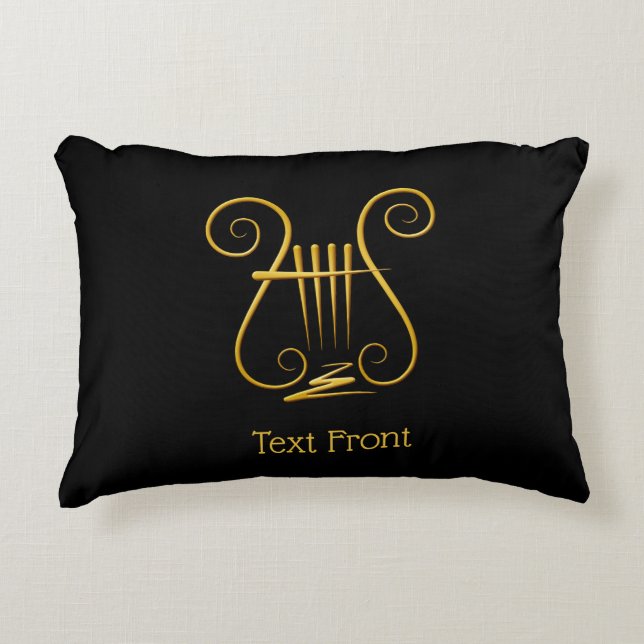 Golden Lyre Accent Pillow (Front)
