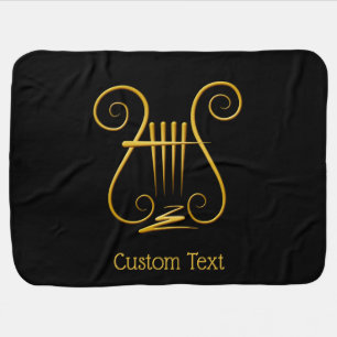 Golden Lyre Baby Blanket
