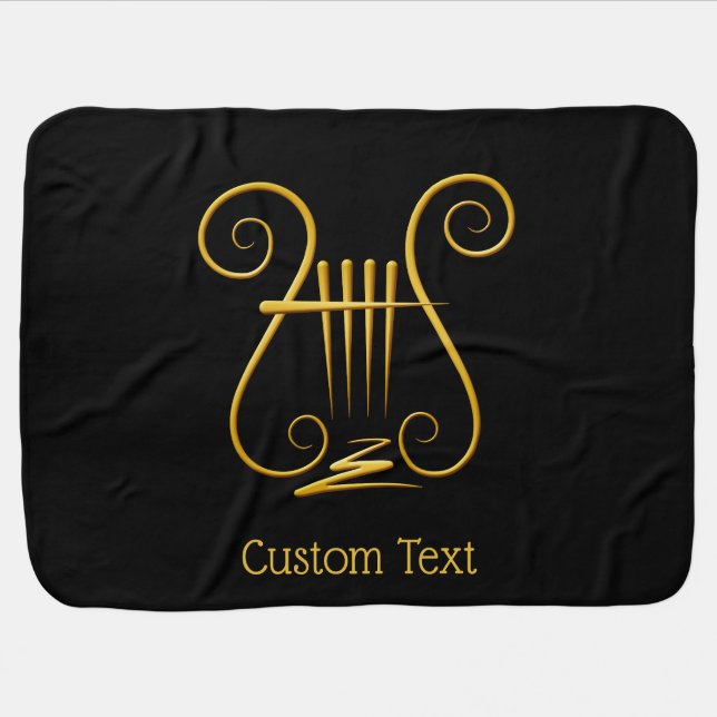 Golden Lyre Baby Blanket (Horizontal)