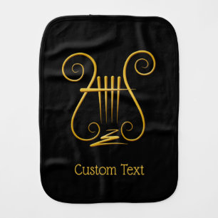 Golden Lyre Baby Burp Cloth