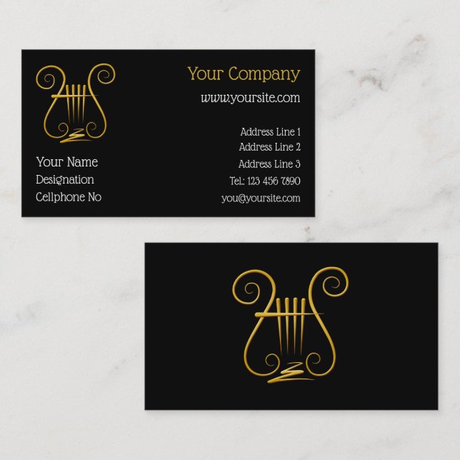 Golden Lyre Business Card (Front/Back)