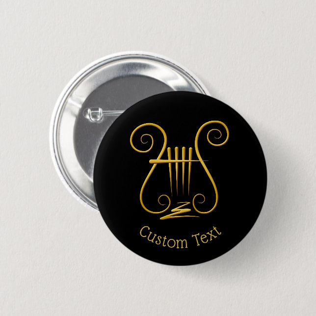 Golden Lyre Button (Front & Back)