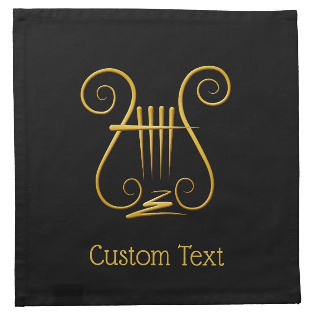 Golden Lyre Cloth Napkin (Front)