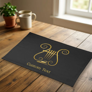 Golden Lyre Cloth Placemat