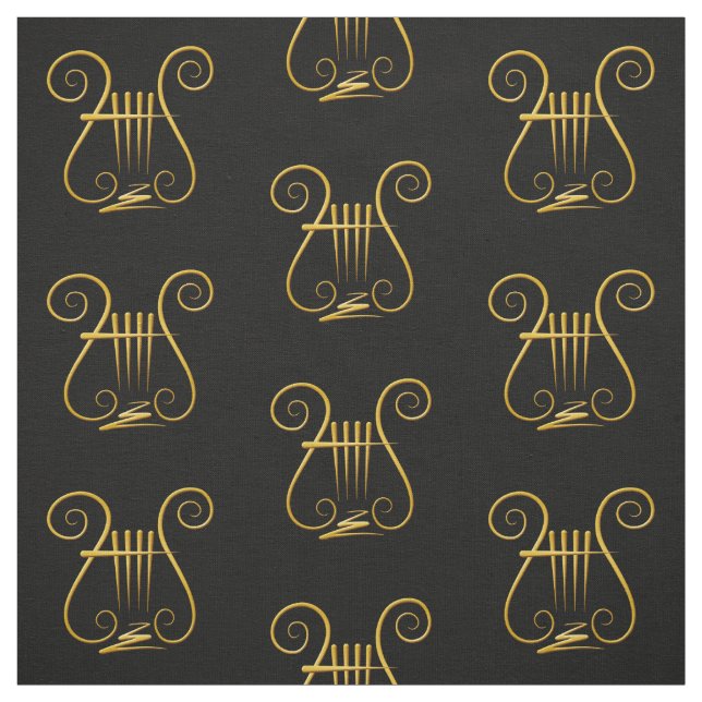 Golden Lyre Fabric (Swatch)