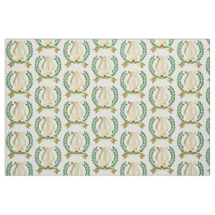 Golden lyre fabric