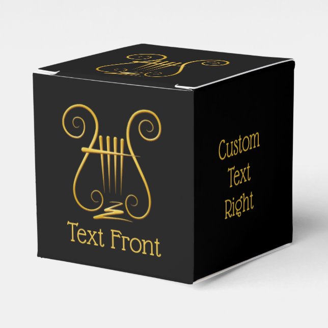 Golden Lyre Favor Boxes (Front Side)