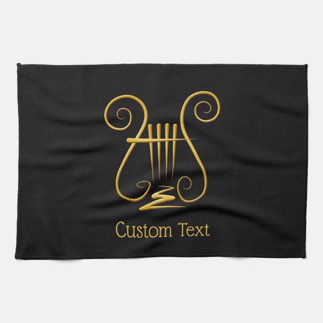 Golden Lyre Kitchen Towel (Horizontal)