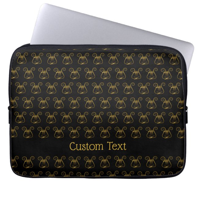 Golden Lyre Laptop Sleeve (Front)