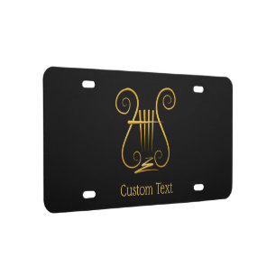 Golden Lyre License Plate