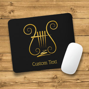 Golden Lyre Mouse Pad