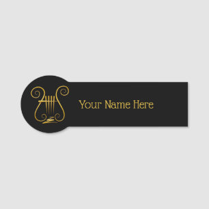 Golden Lyre Name Tag