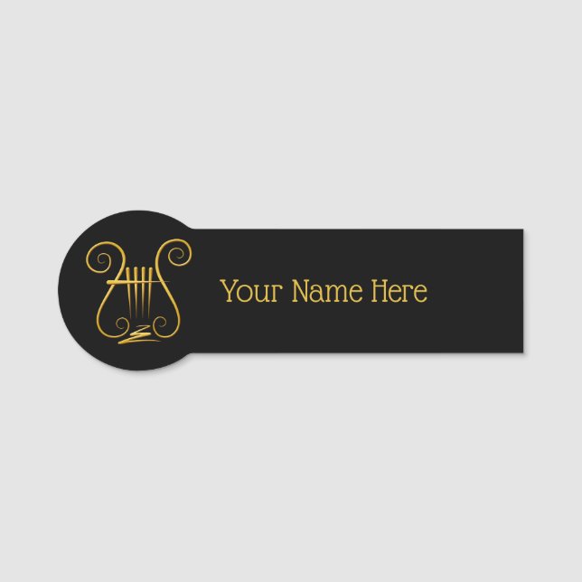 Golden Lyre Name Tag (Front)