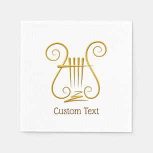Golden Lyre Napkins