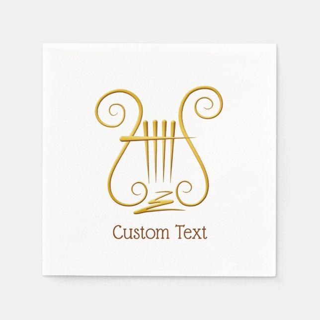 Golden Lyre Napkins (Front)