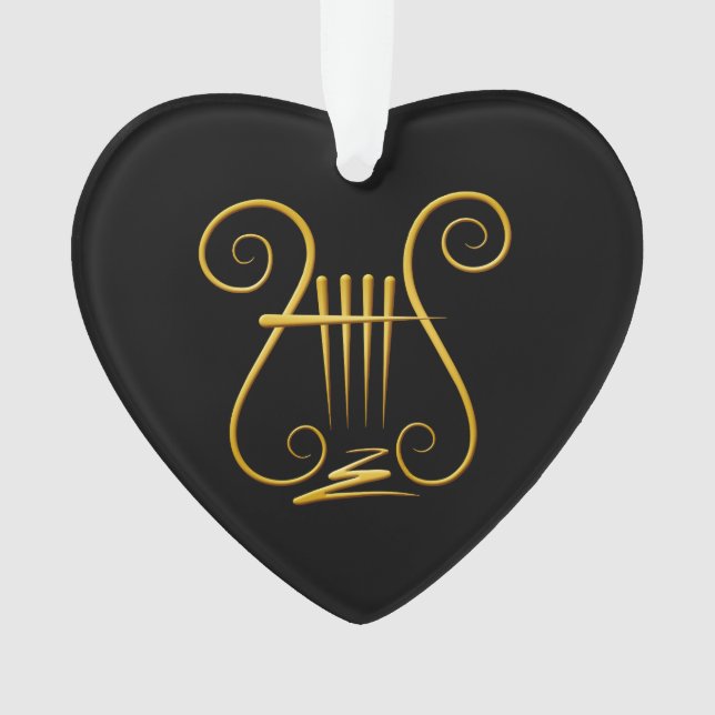 Golden Lyre Ornament (Front)