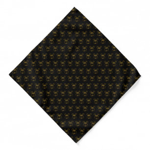 Golden Lyre Pattern Bandana