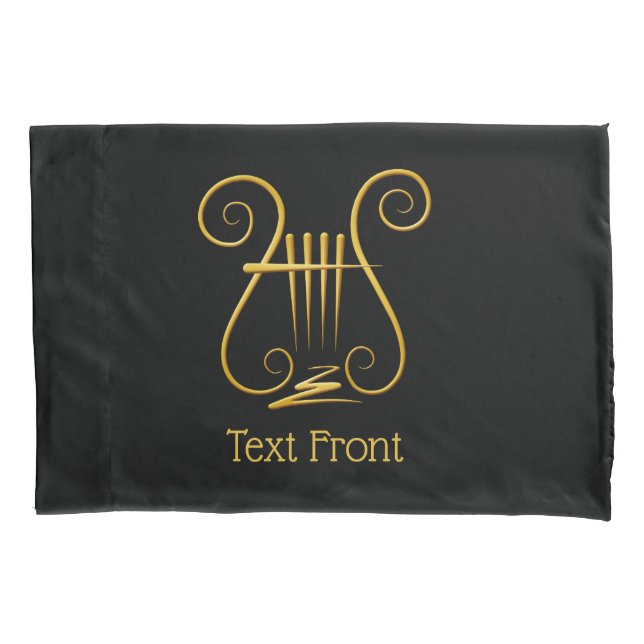 Golden Lyre Pillow Case (Front)