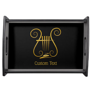Golden Lyre Serving Tray