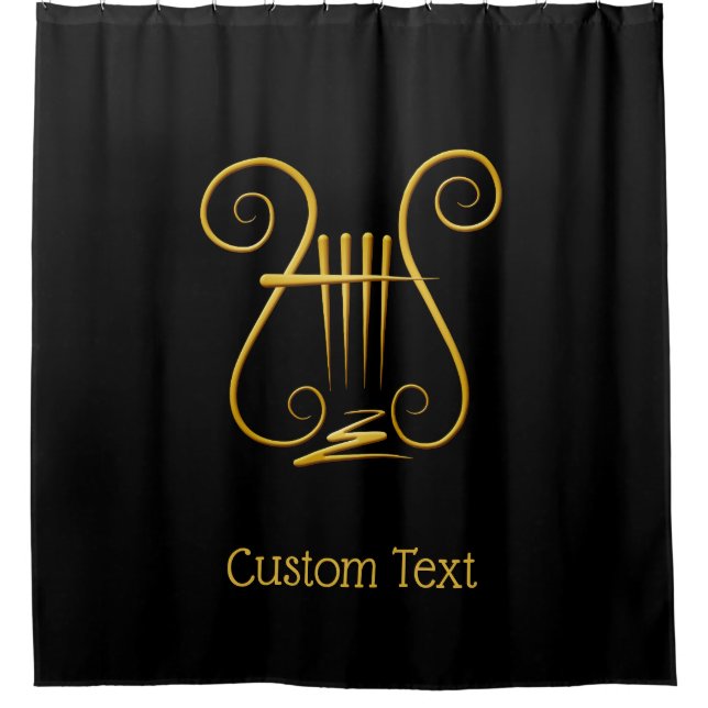 Golden Lyre Shower Curtain (Front)