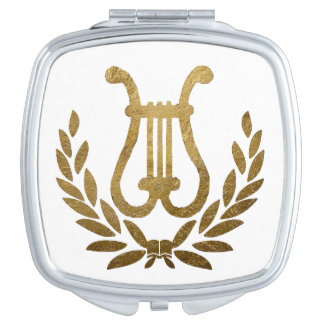 Golden Lyre tote Compact Mirror