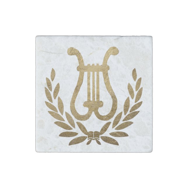 Golden Lyre tote Stone Magnet (Front)