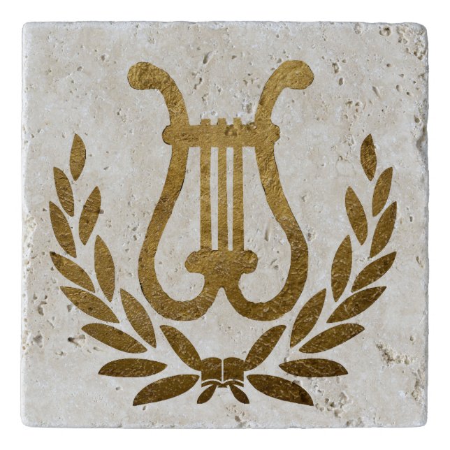 Golden Lyre tote Trivet (Front)