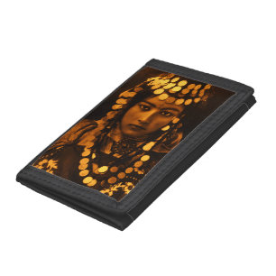 Golden Maghreb Ouled Naïl Berber Girl Female Woman Tri-fold Wallet