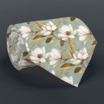 Golden Magnolia Floral Neck Tie<br><div class="desc">Imagine the elegance of golden magnolias blooming against a rich, sophisticated backdrop—your style, refined and timeless. The Golden Magnolia Floral necktie is designed for the modern gentleman who appreciates classic beauty with a personalized touch. As you fasten this tie, picture yourself in a charming Southern garden, where magnolia blossoms symbolize...</div>