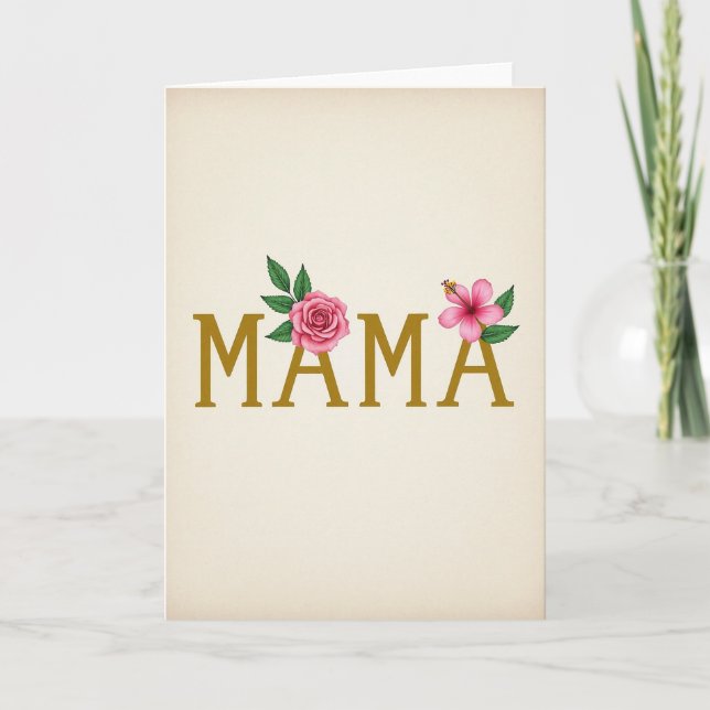 Golden Mama Floral Art Card (Front)