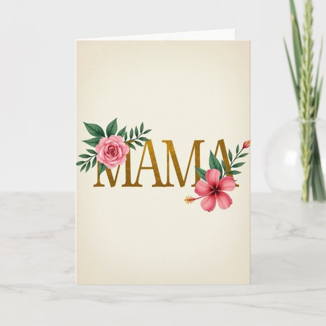 Golden Mama Lovely Floral Card (Front)