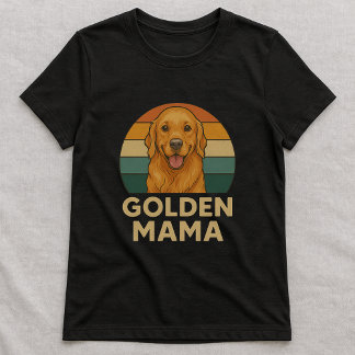 Golden Mama Vintage Tee; Retro Golden Retriever T-Shirt