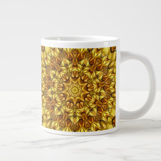 Golden Mandala Antique Abstract Design-63495 Giant Coffee Mug (Right)
