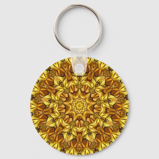 Golden Mandala Antique Abstract Design-63495 Keychain (Front)