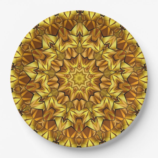 Golden Mandala Antique Abstract Design-63495 Paper Plates (Front)