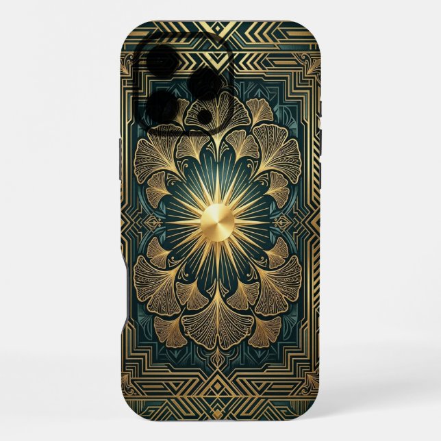 Golden Mandala Bloom | Gold iPhone 16 Pro Max case (Back)