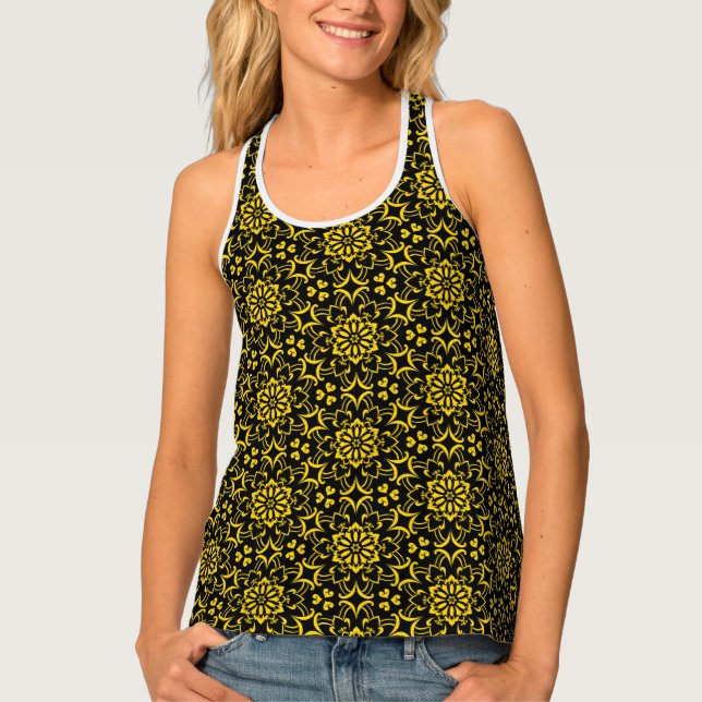 Golden mandala bloom Women's Tank Top (Front)