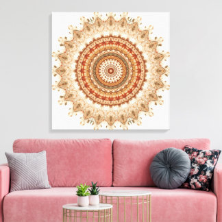 Golden Mandala – Boho Spiritual Geometry Wall Art