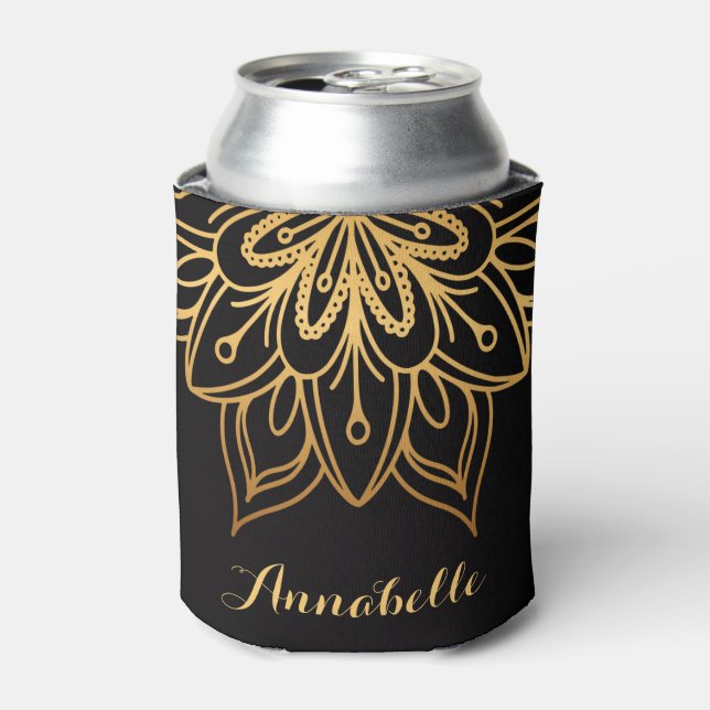 Golden Mandala Can Cooler (Can Front)