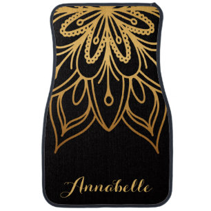 Golden Mandala Car Floor Mat