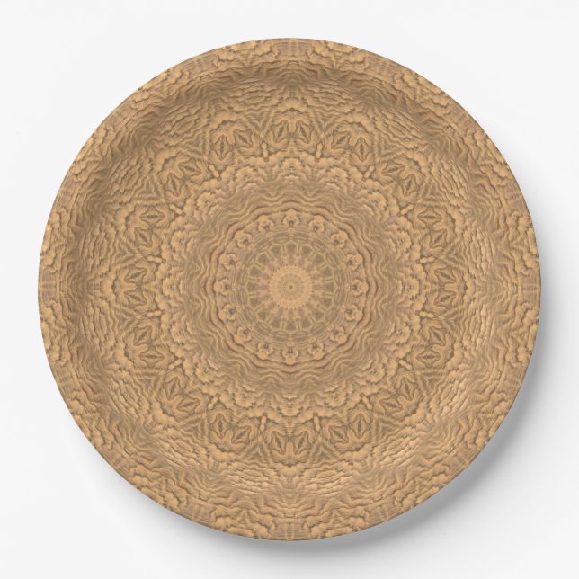 Golden mandala. "Golden Sand". Paper Plates (Front)